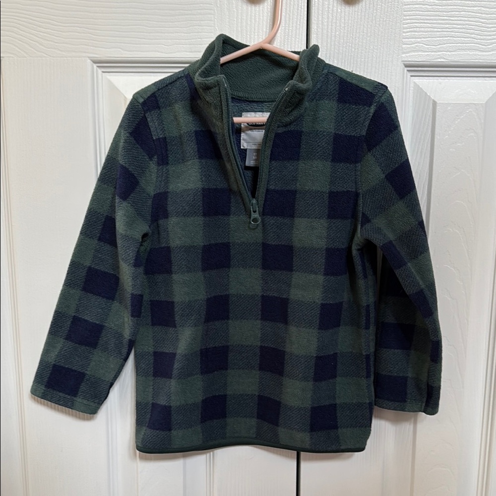 Green and Black Boy Checkered Pullover Old Navy Size 5T